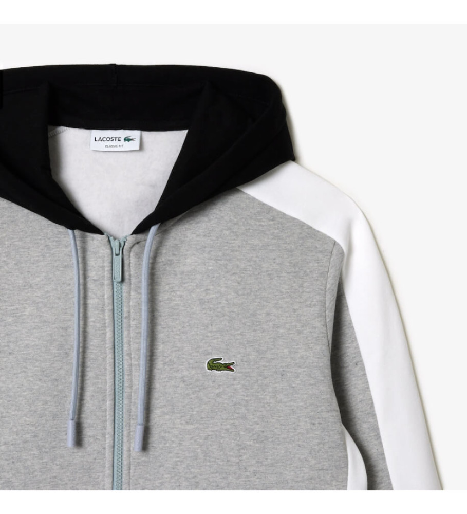 Moletom Lacoste Jogger com blocos de cores cinza