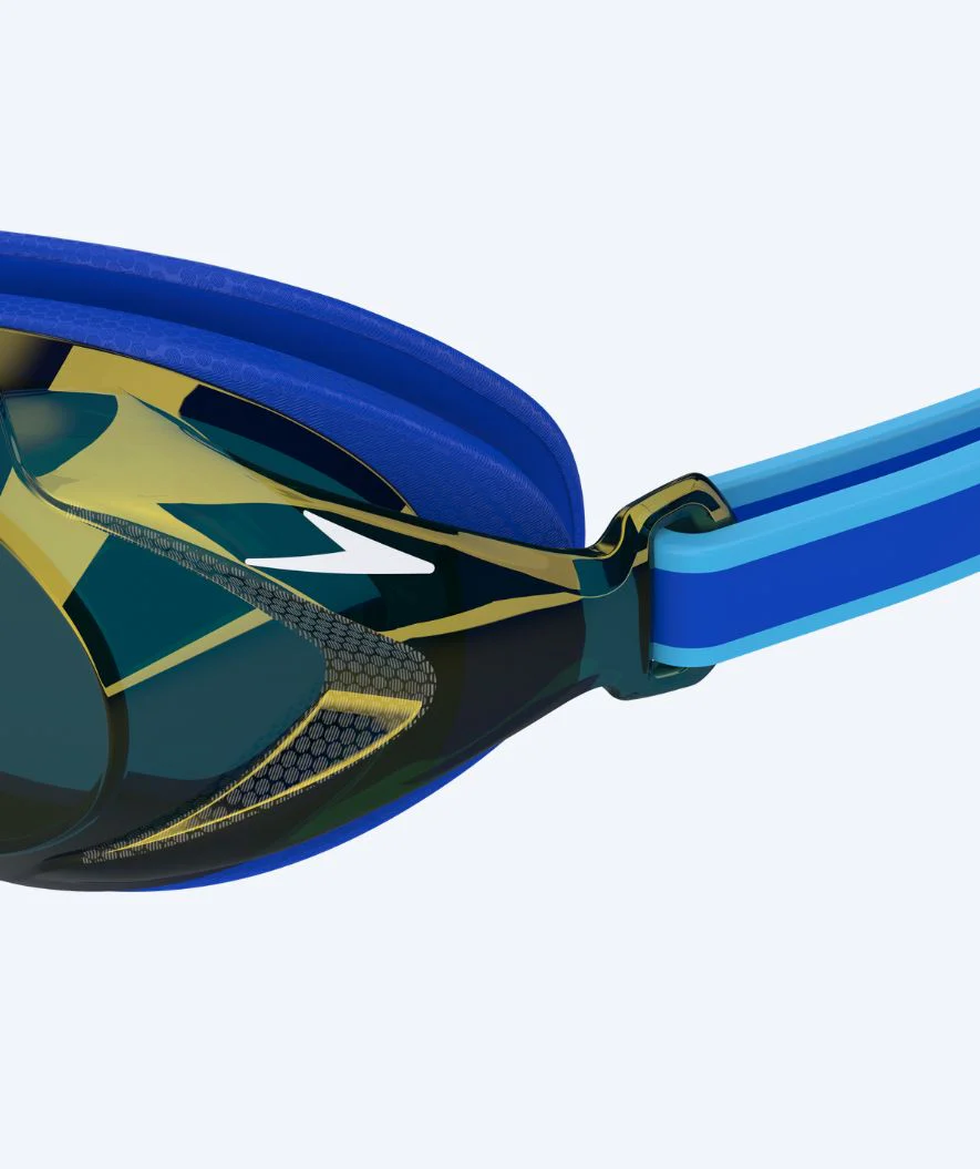 Speedo konkurrence svømmebriller til børn (6-14) - Vanquisher 3.0 Mirrored - Blå/guld