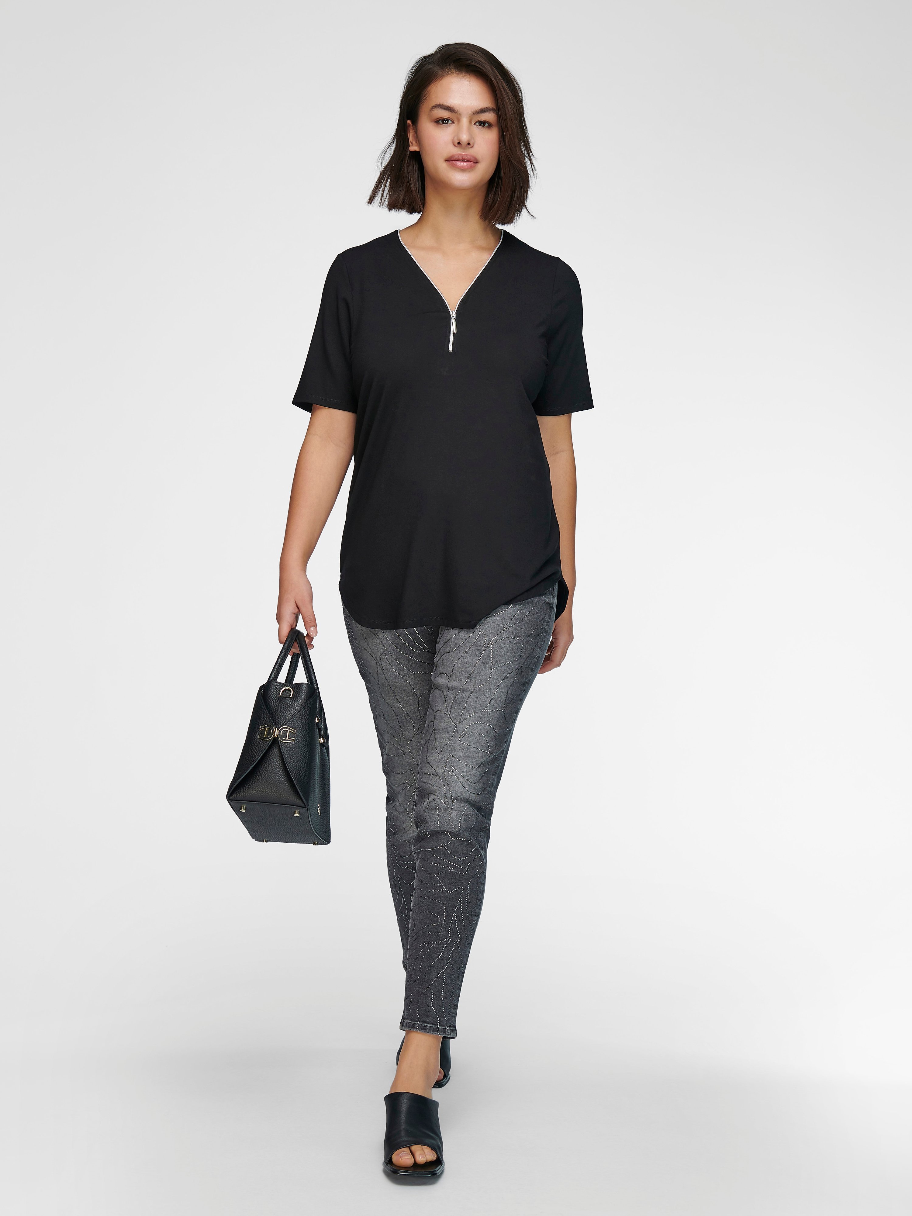 V-Shirt mit 1/2-Arm