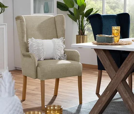 Hochlehner-Polsterstuhl mit Armlehne »Hendrick«, beige