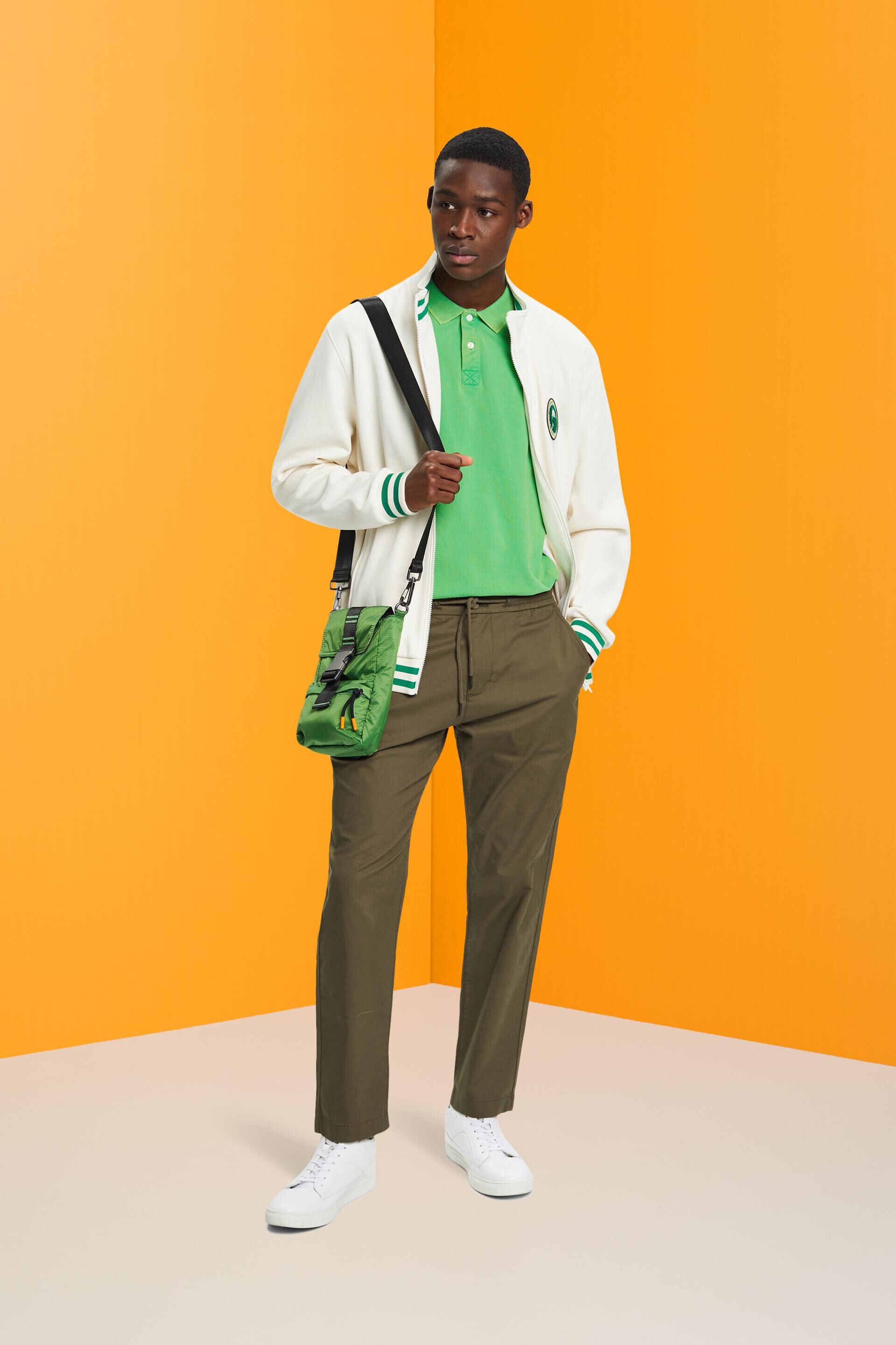 Polo en maille piquée de coton, au délavage Stone washed