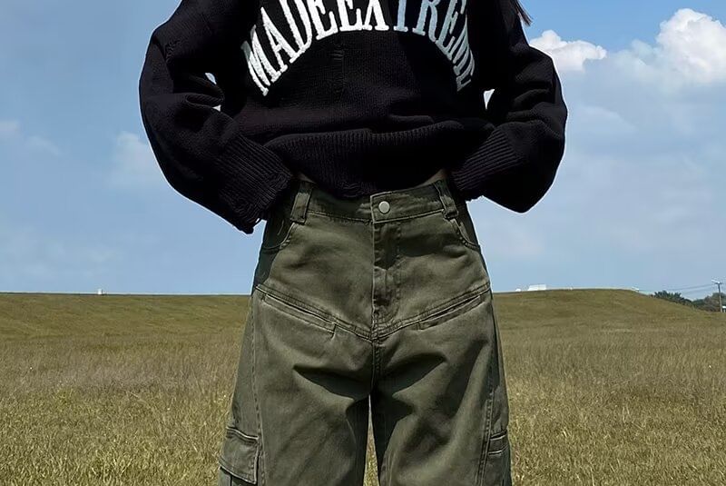 DuckleBeam - Hoge taille effen pantalon met wijde pijpen