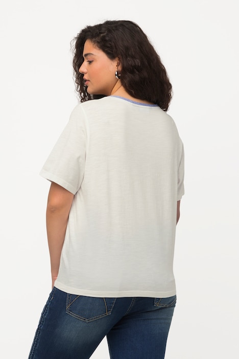 T-Shirt, Jeanszahlen, A-Linie, Rundhals, Halbarm