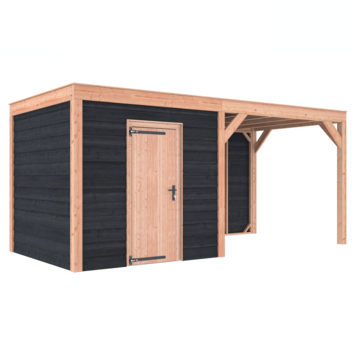Tuinhuis Douglas Zwart Zweeds Rabat 545x255cm a-symmetrisch
