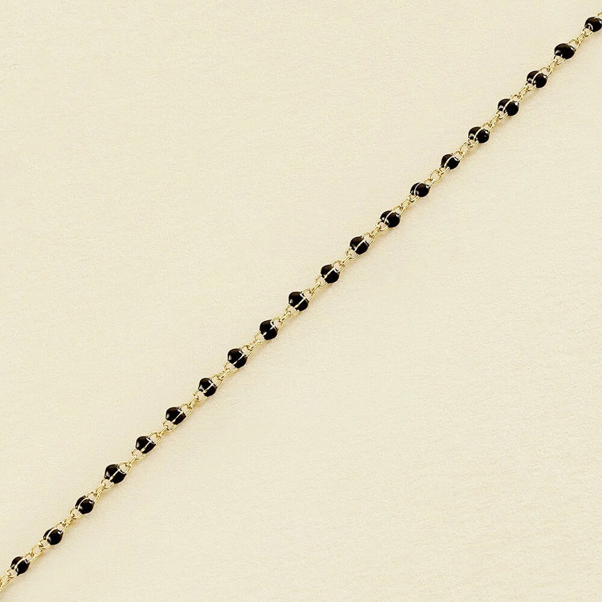 Bracelet Agatha Smarty doré perles émail noir