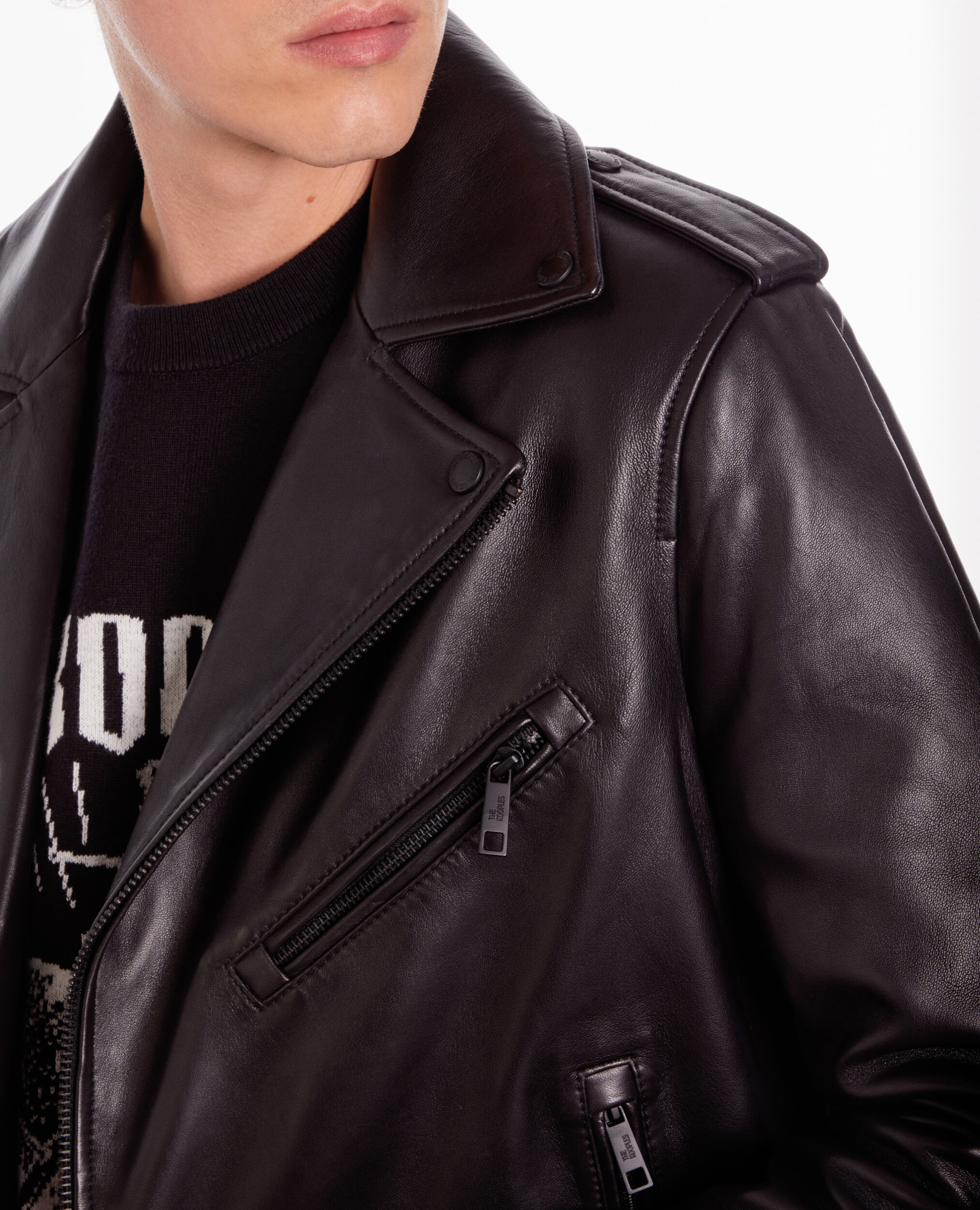 Blouson perfecto en cuir noir