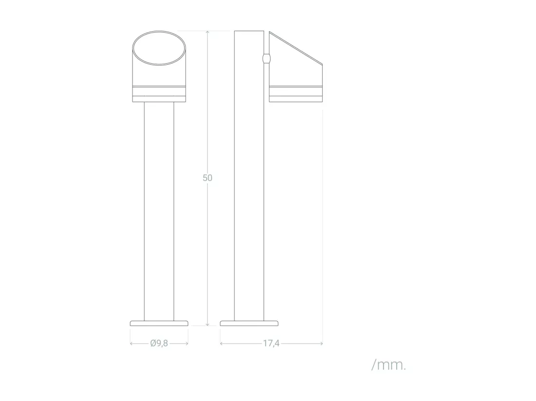 Balise sur Pied Extérieure Solaire LED 50cm Aluminium Eddan Noir