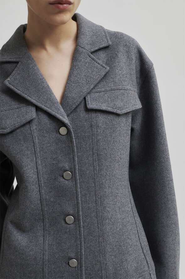 Second Female Vall Wool Shirt Grey melange