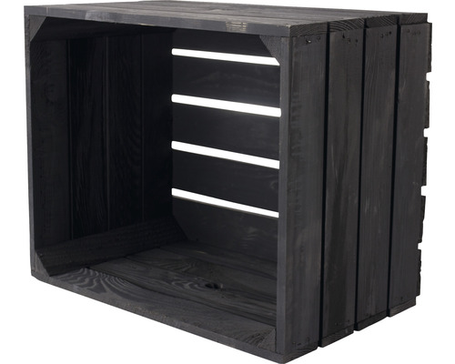 Houten doos, zwart, 50x40x30 cm