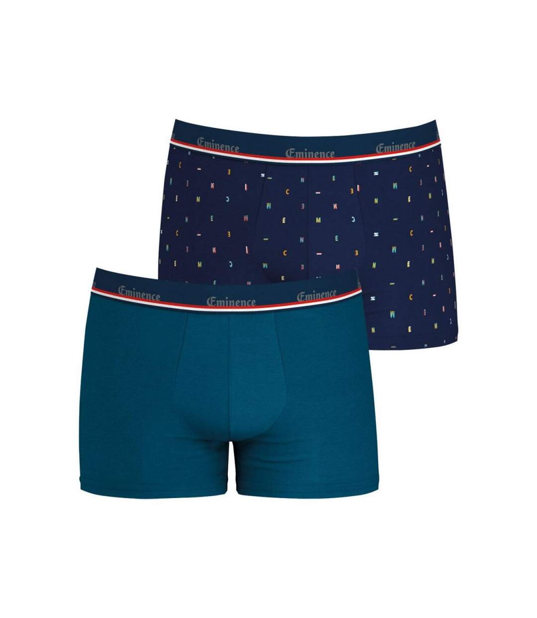 EMINENCE Lot de 2 Boxers Homme Coton FAIT EN FRANCE Atlantique Imprimé Lettres