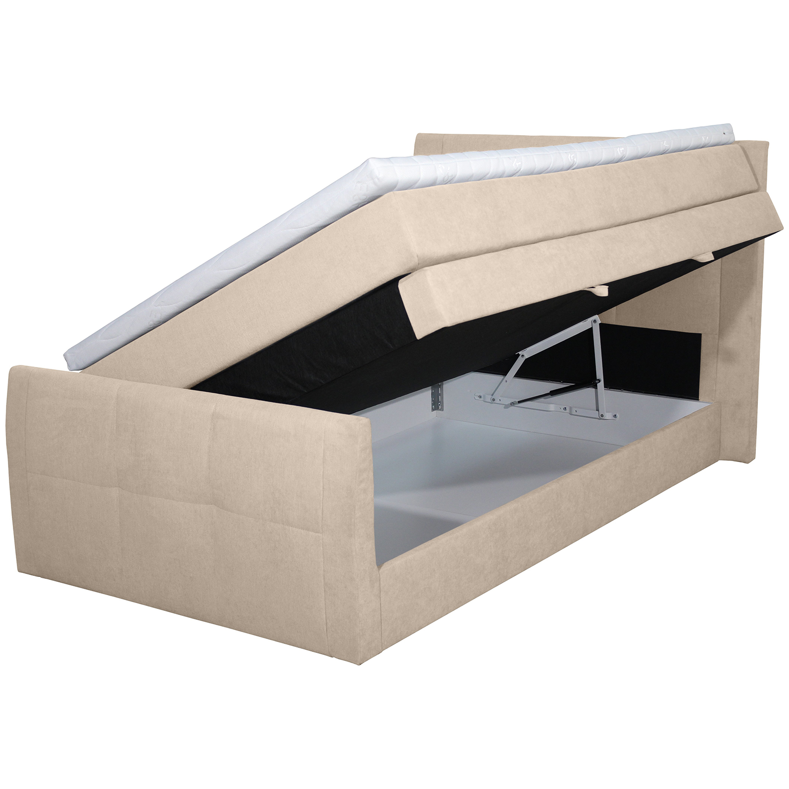 Boxspringbett - beige - H3 - Bettkasten - 120x200 cm