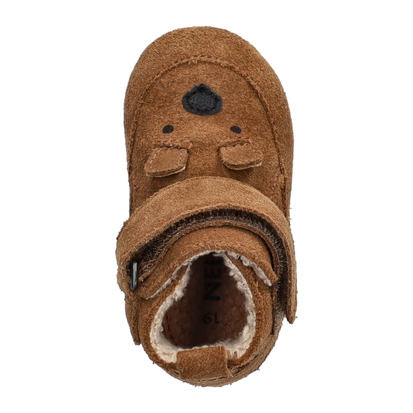 Nelson Kids suède baby schoenen cognac
