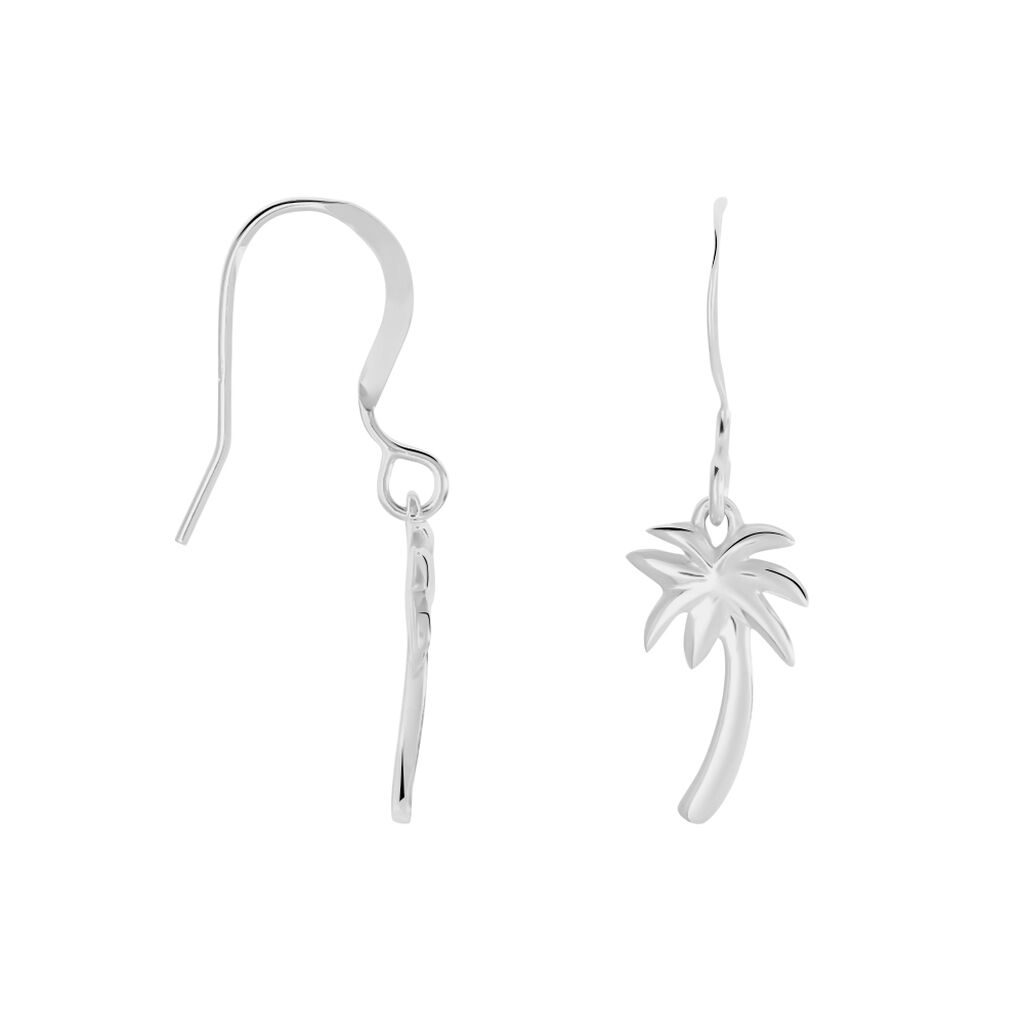Boucles D'oreilles Pendantes Loona Argent Blanc