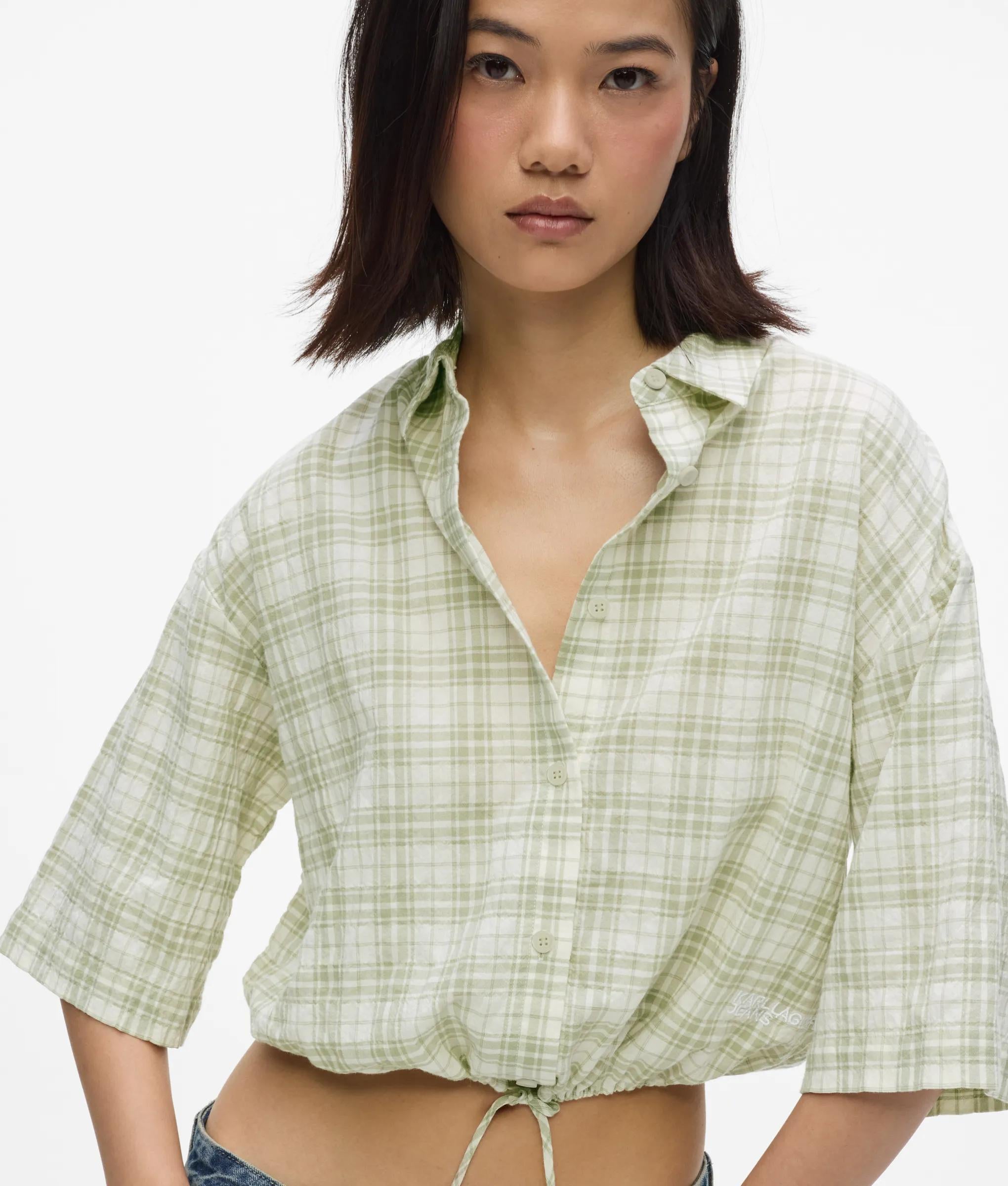 Boxy geruite blouse
