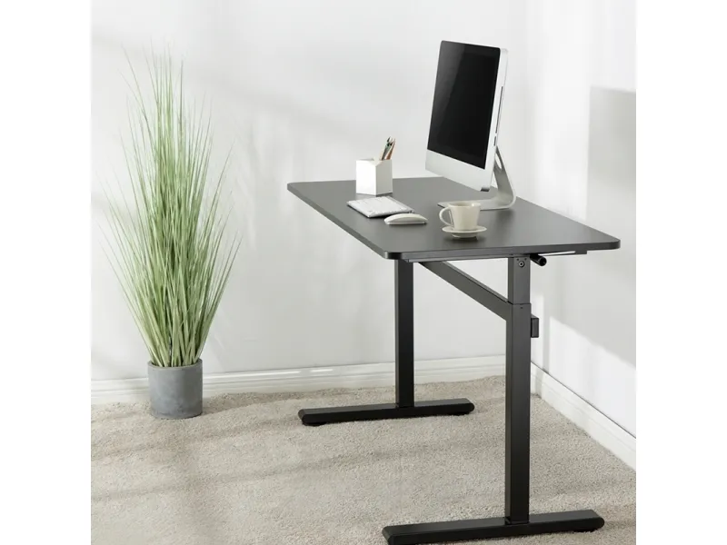 LogiLink EO0027, Lige, Rektangulær form, Spånplader, Aluminium, Stål, Hjemmekontor, Kontor, Sort