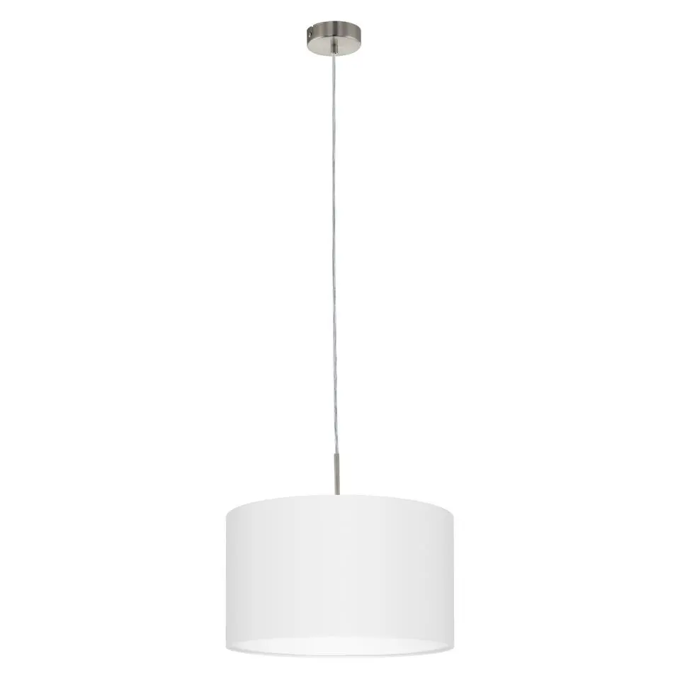 EGLOPasteri-Hanglamp-1Lichts-Ø38cm-Nikkel-Mat-Wit