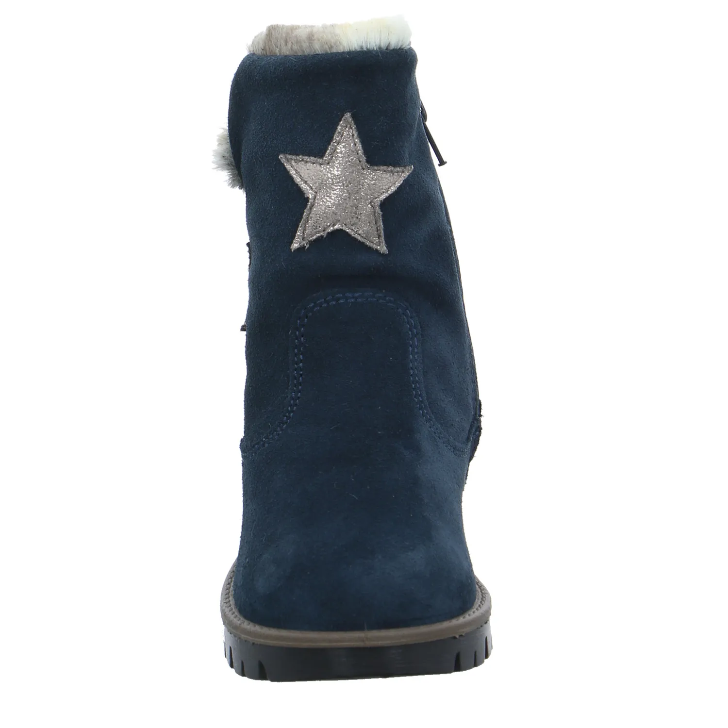 SCHUHENGEL Kleinkinder-Winterstiefel Dunkelblau Leder  Stiefelette
