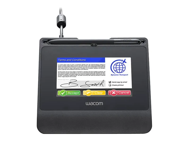 Wacom STU-540 - Signaturterminal m/ LCD-skærm - 10.8 x 6.5 cm - elektromagnetisk - kablet - USB 2.0, seriel - sort