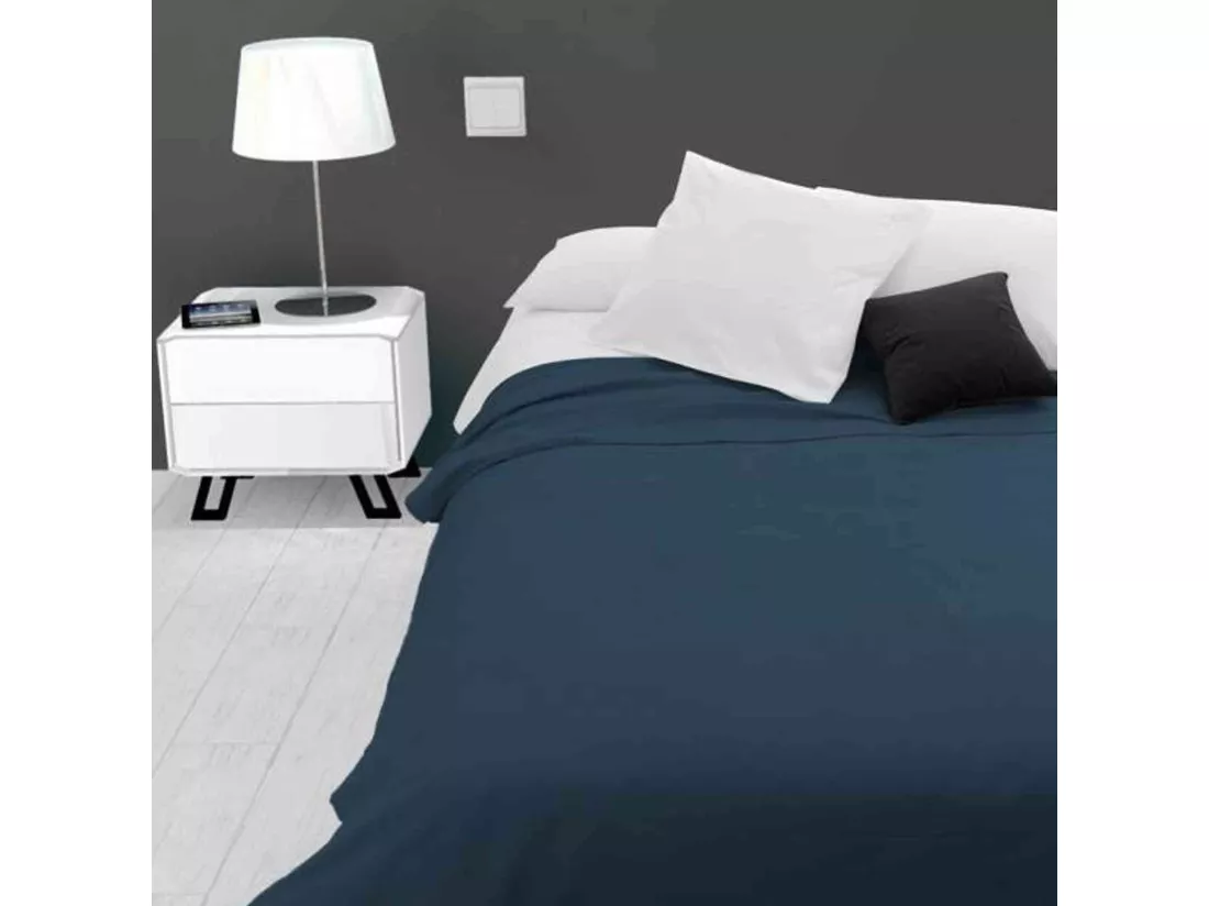 Jeté de lit Adèle bleu 180x220 cm