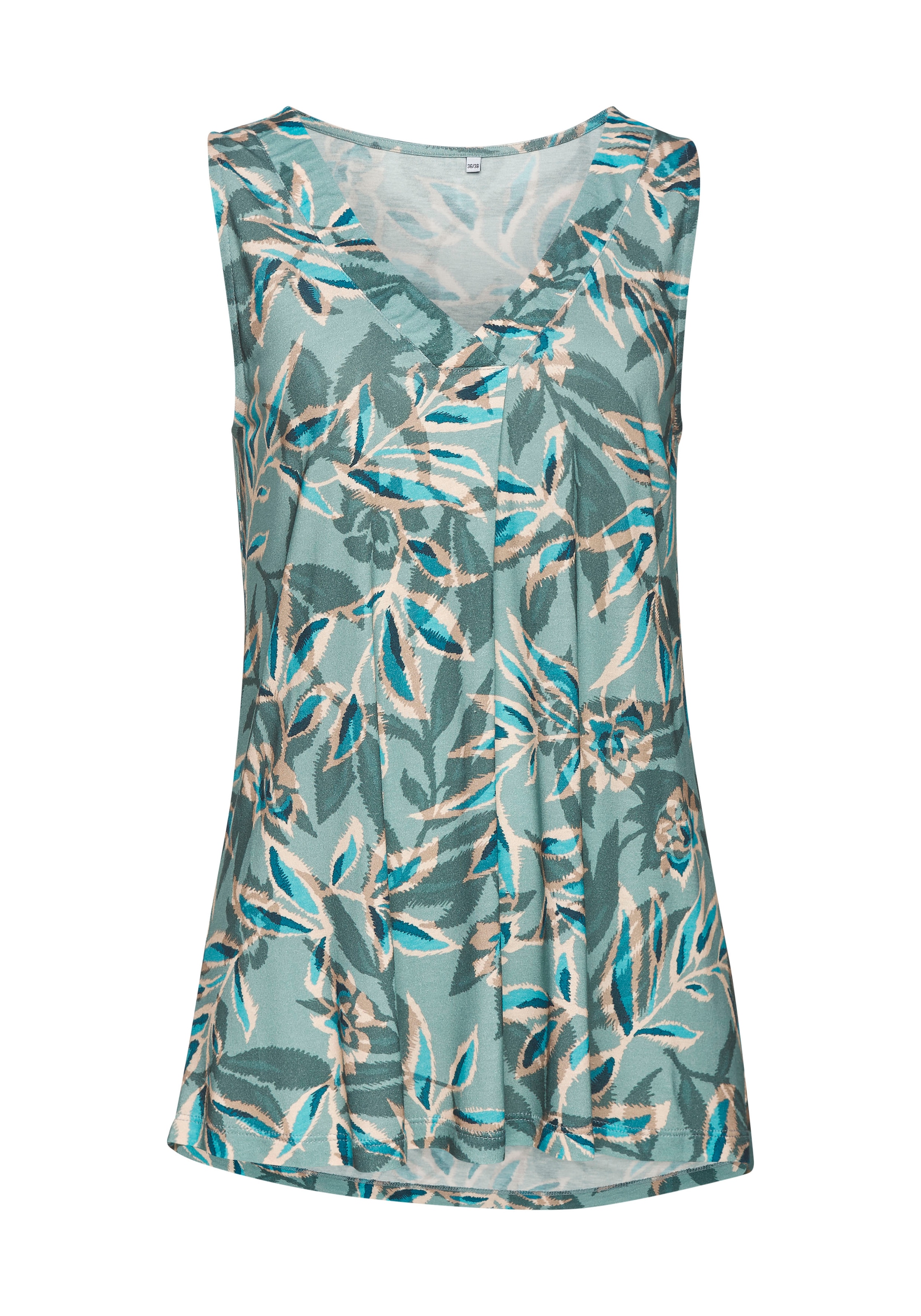 Vivance Tanktop mit Alloverdruck, sommerliches Jerseytop mit V-Ausschnitt