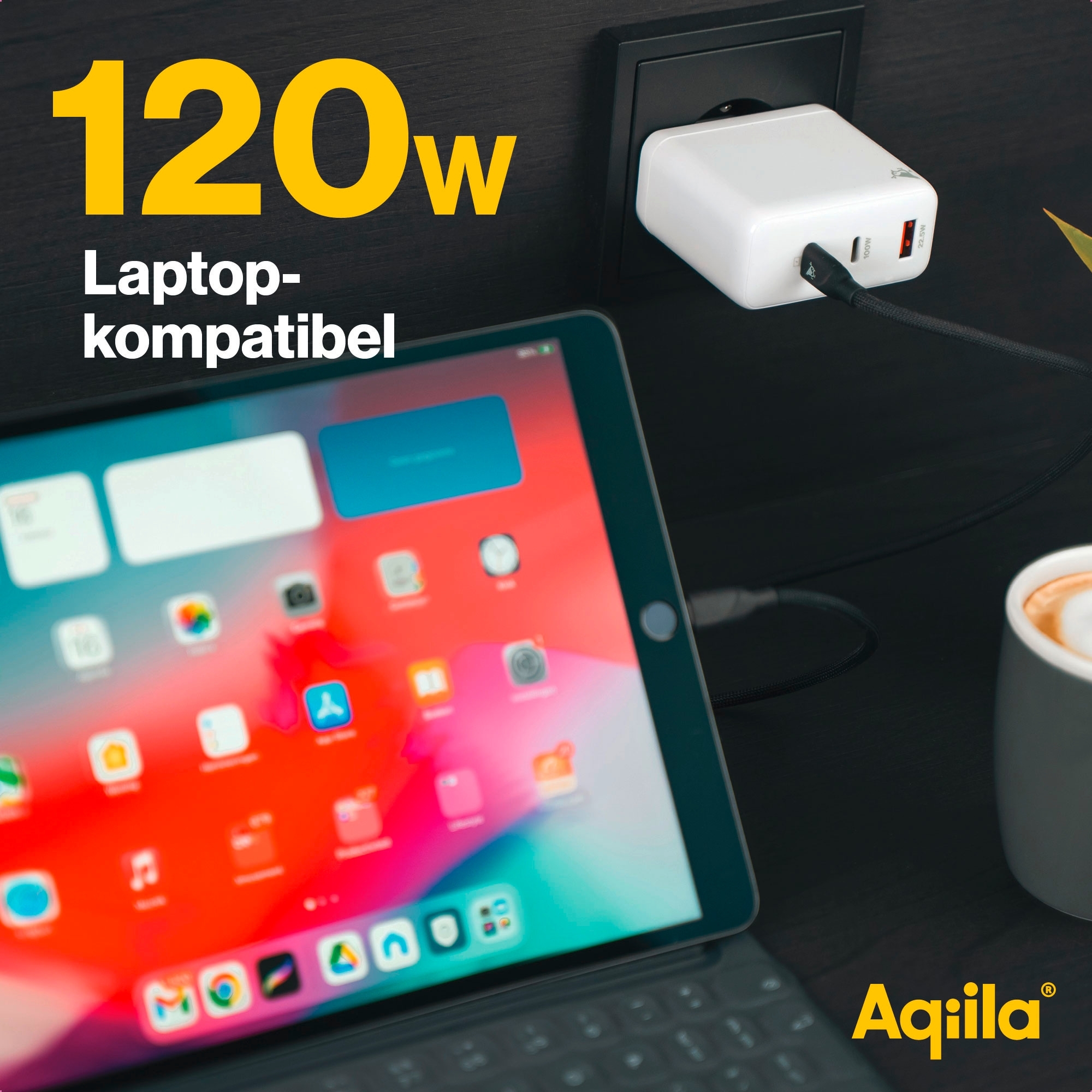 Aqiila Chargebird W4 Steckerlader 120W 2x USB-C 1x USB-A