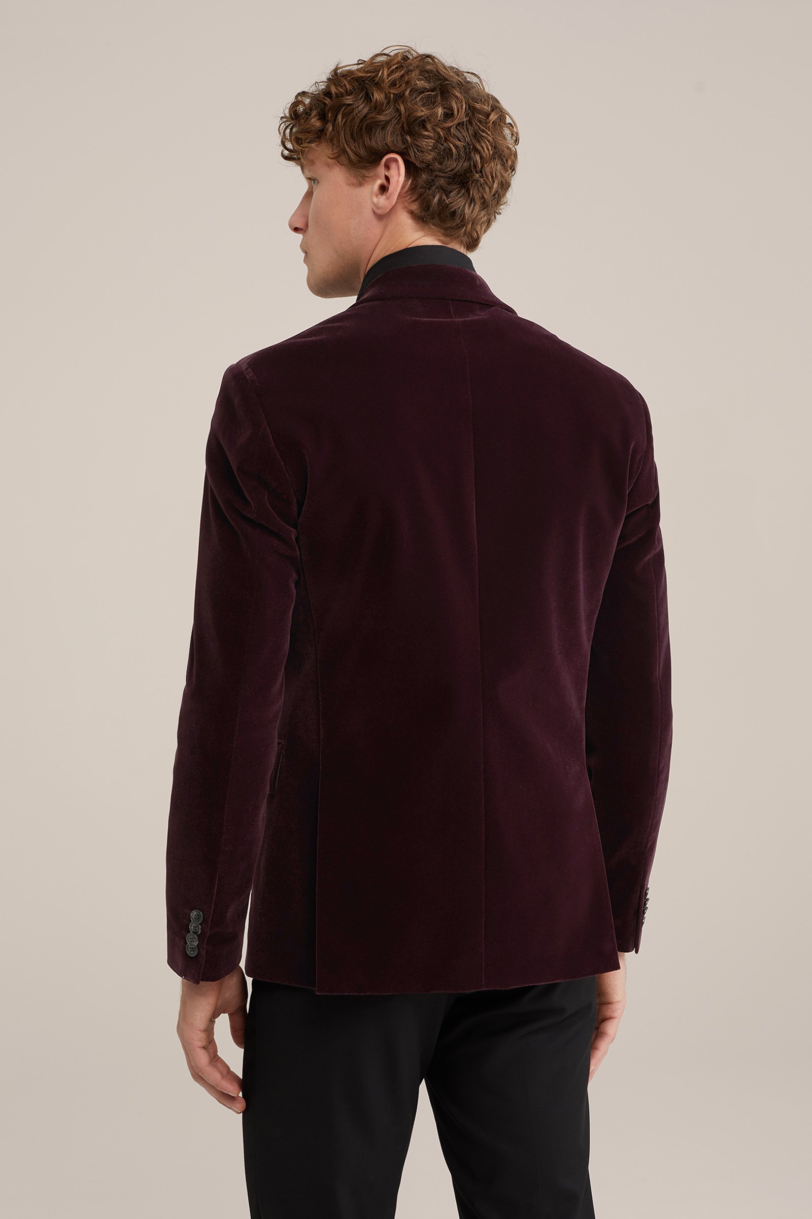 slim fit blazer van velvet WE Fashion Bordeauxrood