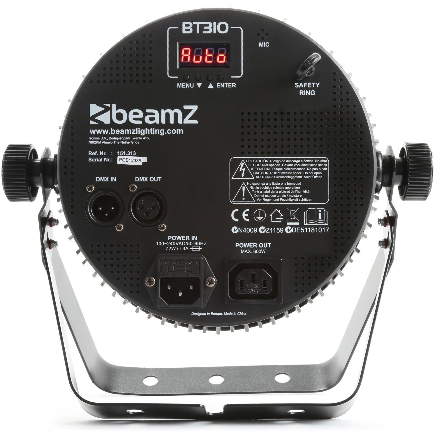 BeamZ BT310 LED Flat Par 12x 6W RGBA spotverlichting