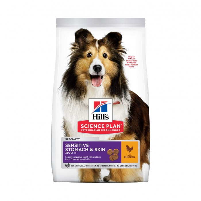 HILL'S Science Plan Sensitive Stomach & Skin Medium & Large Adult au Poulet - Croquettes pour chien