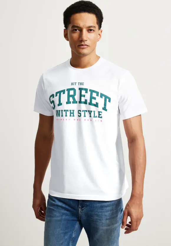 T-Shirt mit Frontprint - White