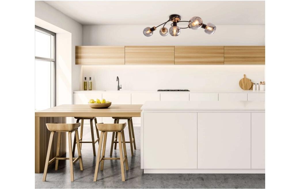 Deckenleuchte 5er «Fumoso»<br>Fünf Deckenlampen aus Metall und Glas