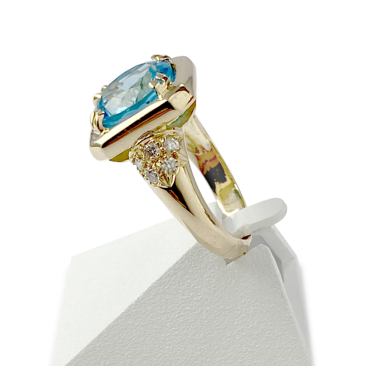 Bague d'occasion or 750 jaune topaze diamants