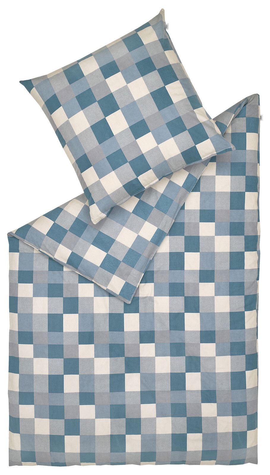 SCHÖNER WOHNEN-Kollektion Flanell-Bettwäsche CUBIC 135 x 200 cm petrol