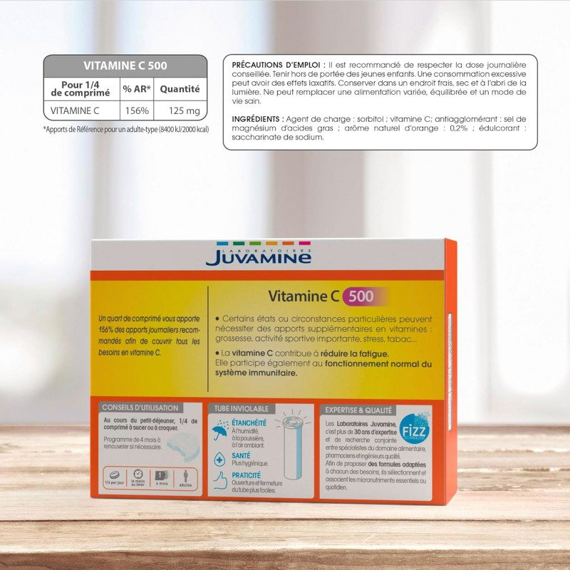 Complément alimentaire Juvamine Vitamine C - Boîte de 30 comprimés