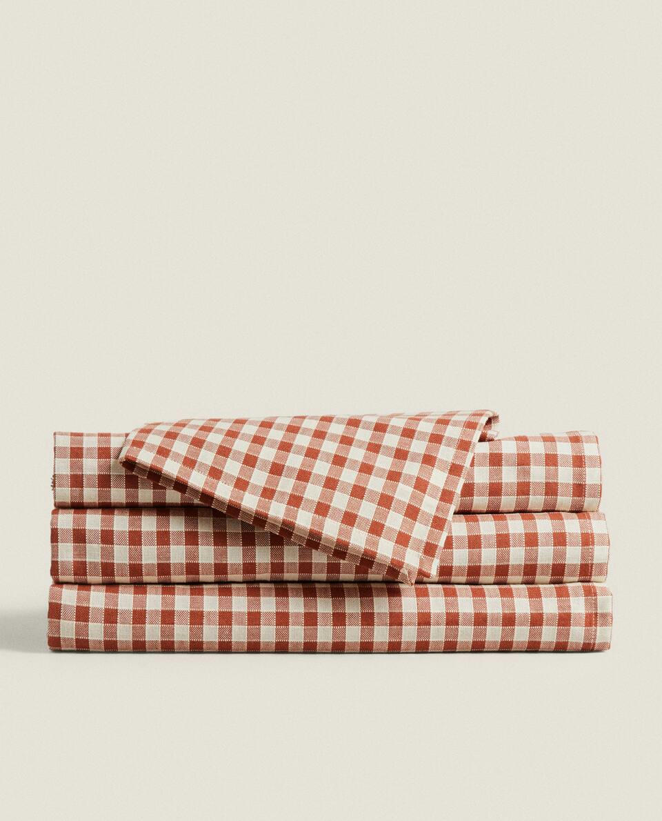 TOALHA DE MESA DE ALGODÃO XADREZ