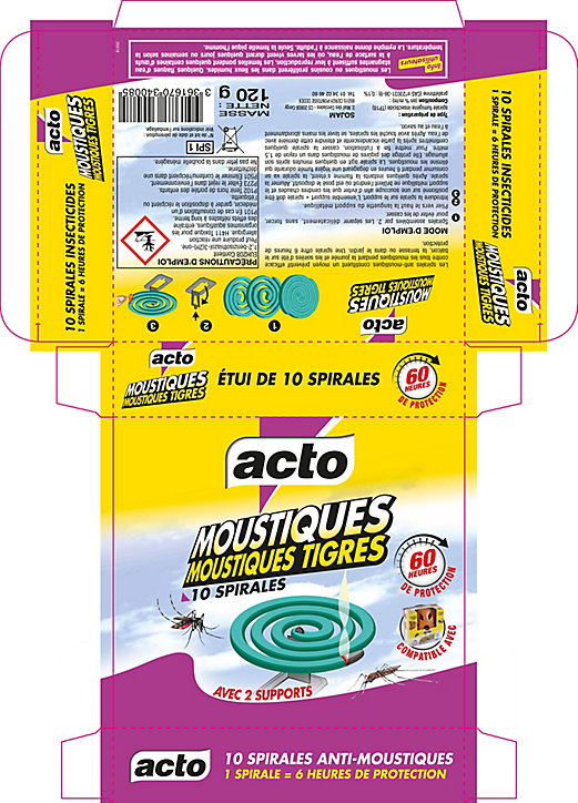 Boîte de 10 spirales anti-moustiques