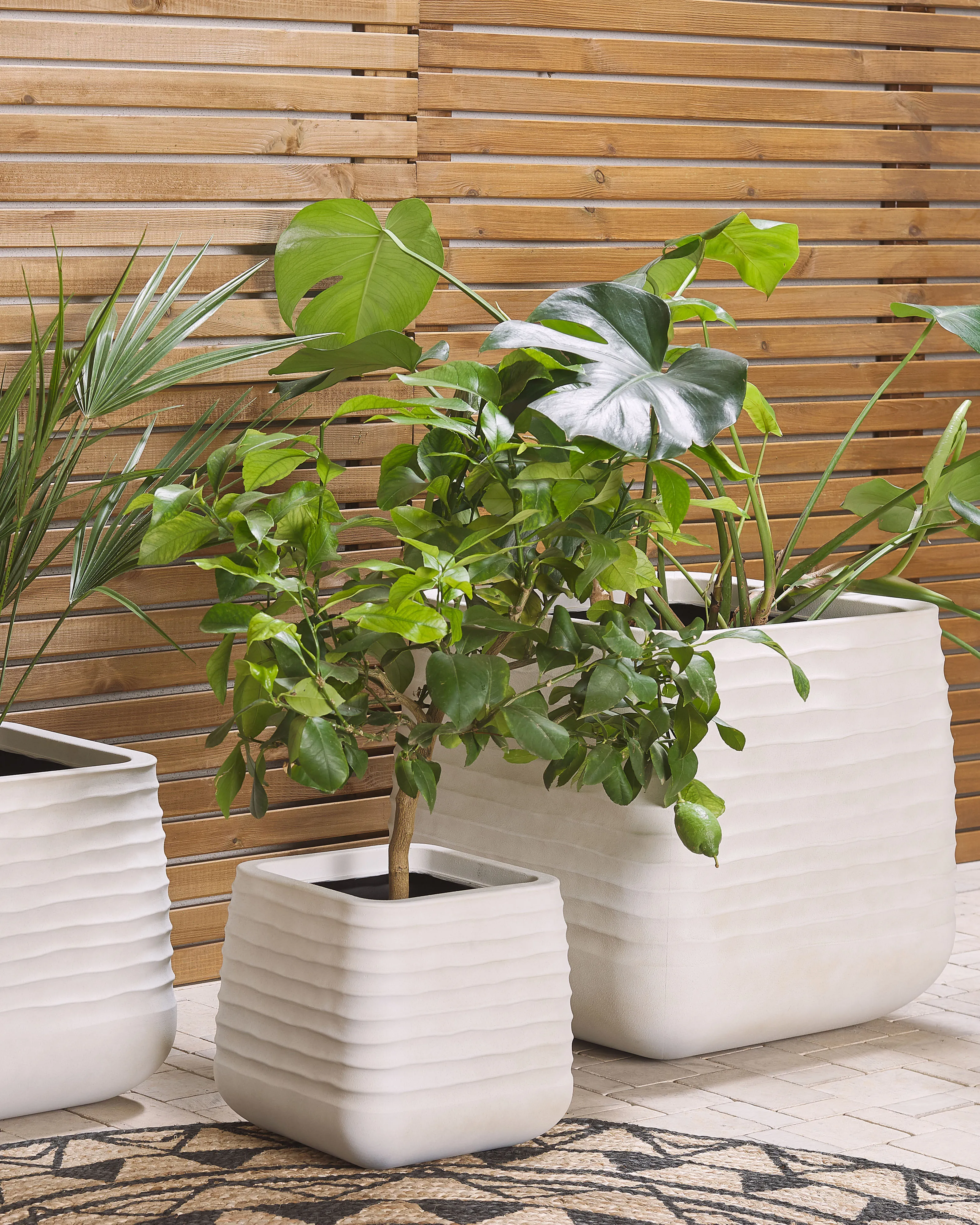 Bloempot PARIKIA 50 cm Gebroken wit