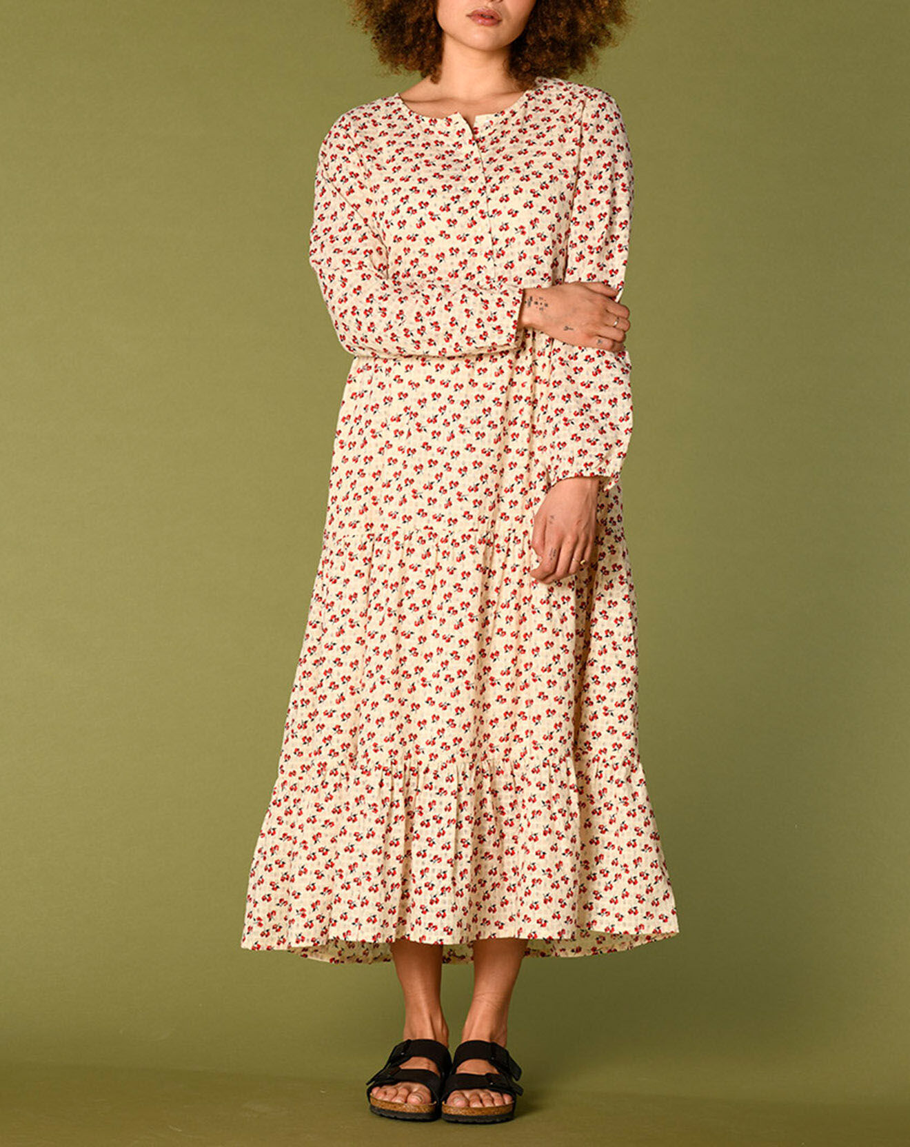Harris Wilson Robe Laila à fleurs écru/groseille