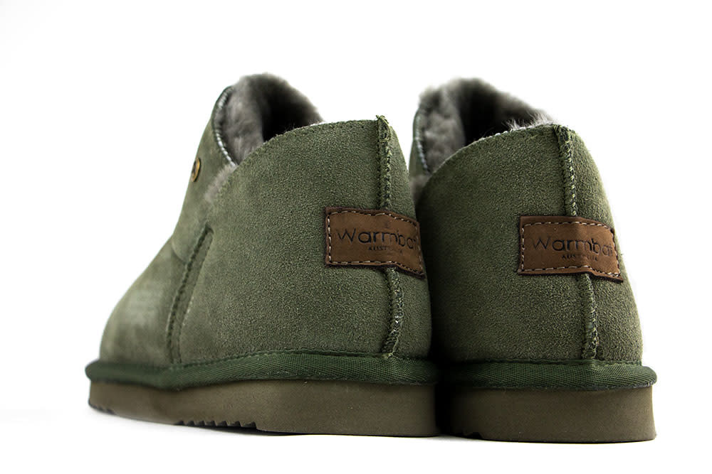 Warmbat Pantoffels Groen Willow Suede