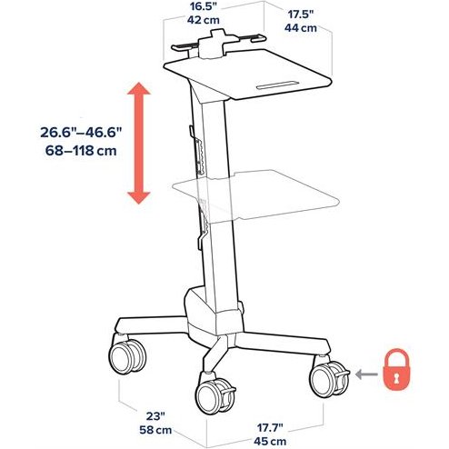 Ergotron Neo-Flex Laptop Cart Gris Ordinateur portable Panier/chariot multimédia