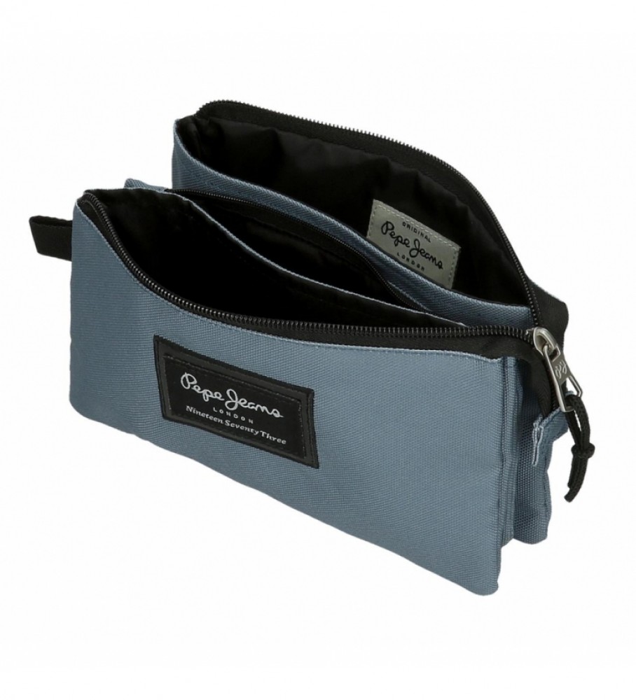 Estojo Pepe Jeans com três compartimentos 6334327 Azul