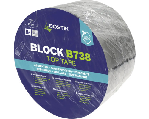 Bostik BLOCK B738 TOP TAPE bitumen tape aluminium 10 mx 15 cm