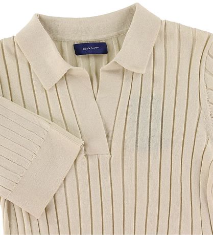 GANT Polo - Strick - Rib - Abgeschnitten - Kitt