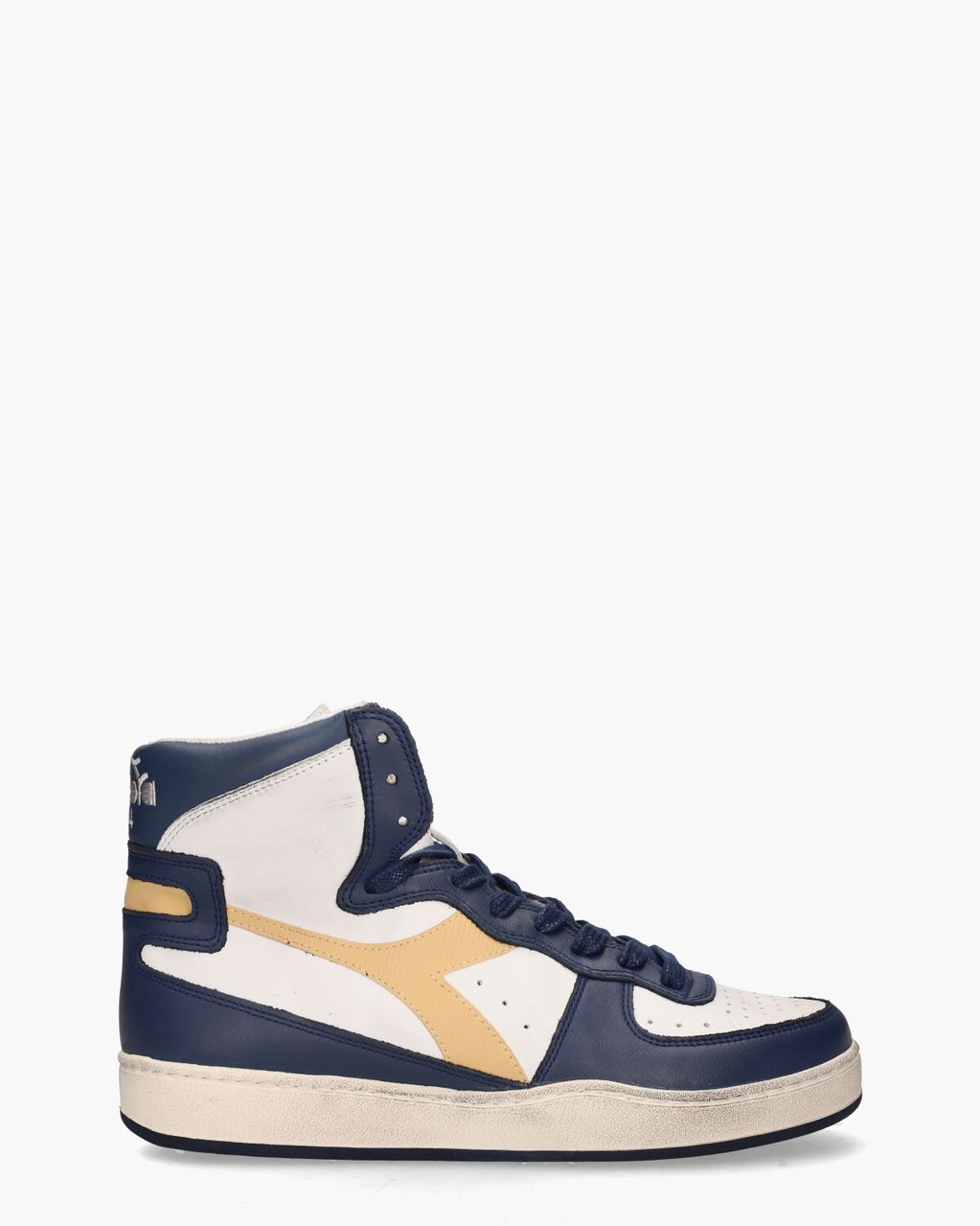 Diadora Heritage Mi Basket Used Wit/Blauw/Cognac Herensneakers