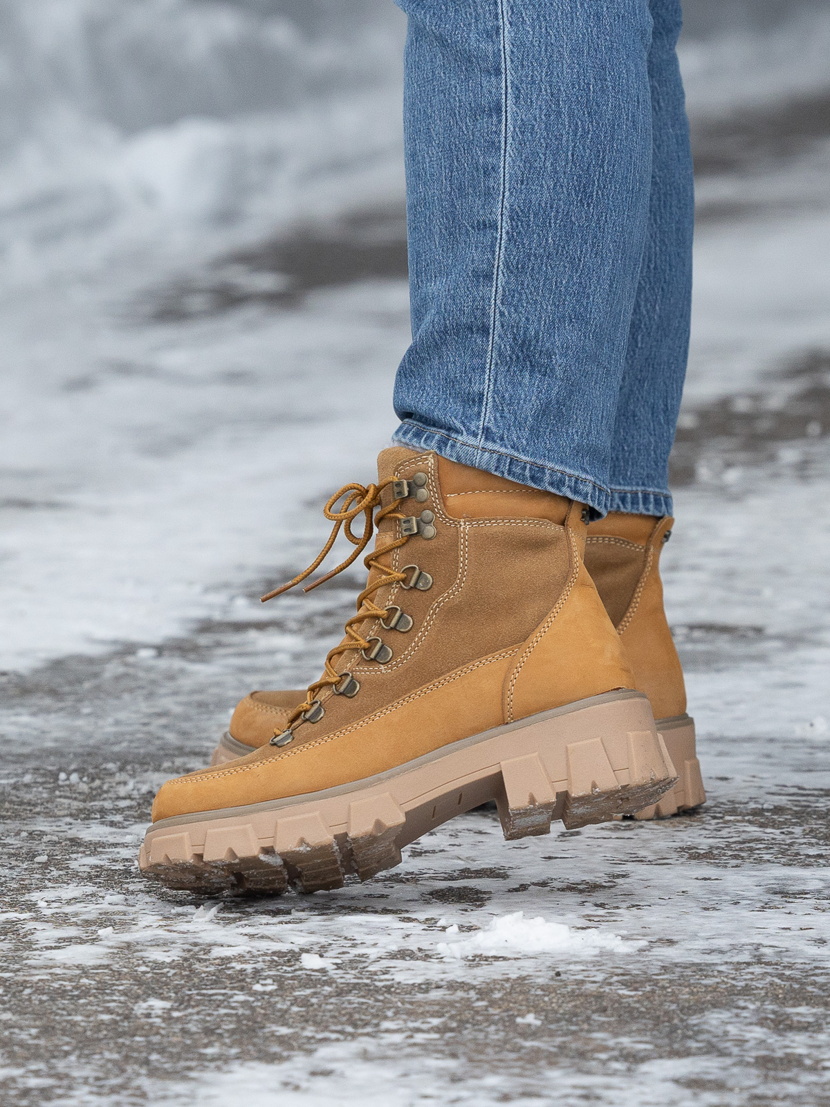 Combat Leather Boot Warm Tan - Trapes Sko