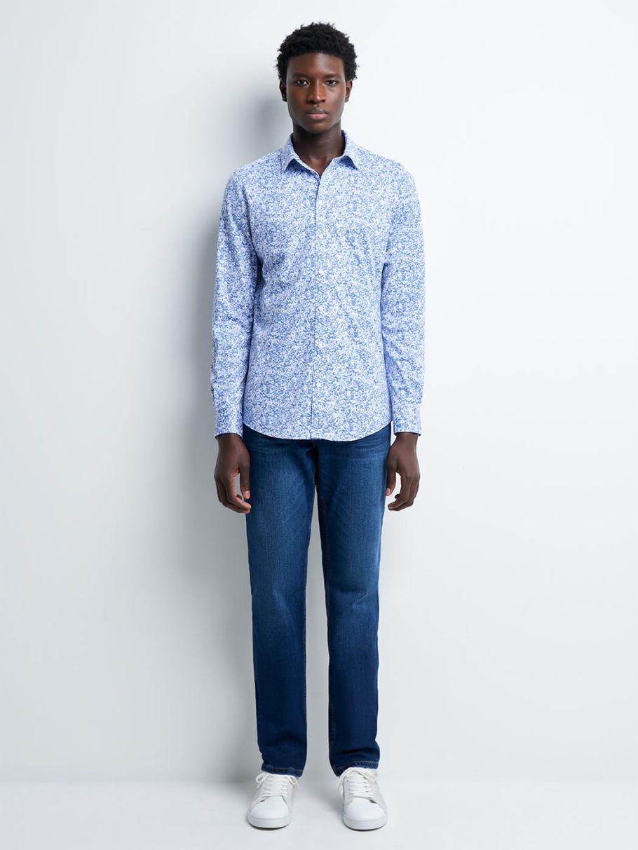 Chemise extra-slim fleurie