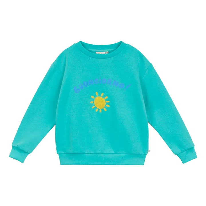 Arsène et Les Pipelettes Sweat Florindo Coton Bio | Bleu turquoise