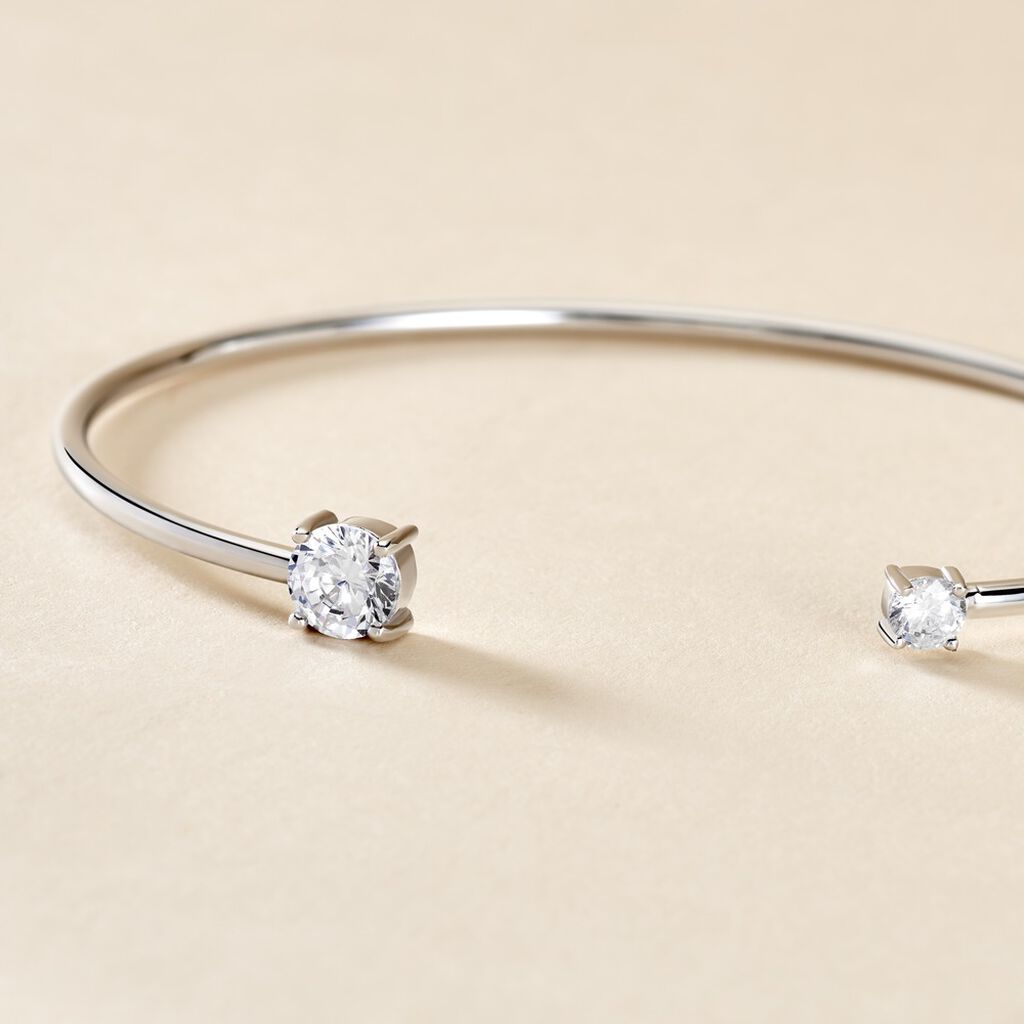 Bracelet Jonc Domitille Argent Blanc Oxyde De Zirconium