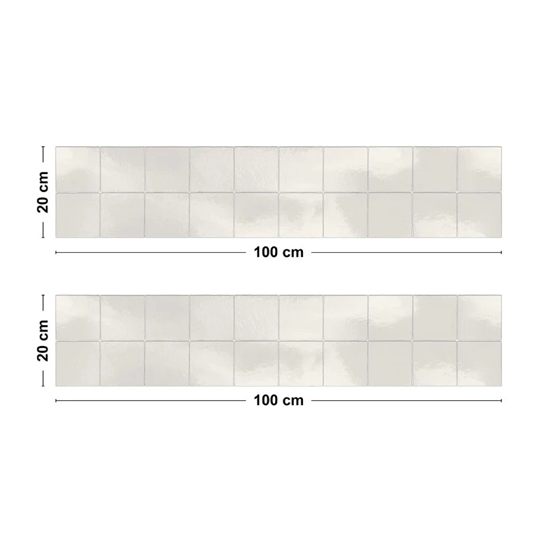 Crédence cuisine Bandeau ALU lot de 2 L100xH 20cm - ZELLIGE BEIGE 99de