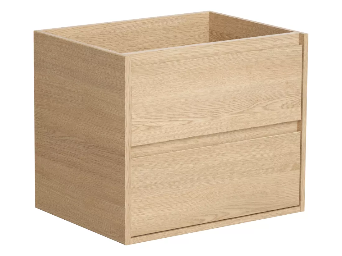 Meuble de salle de bain suspendu avec vasque à encastrer - Placage chêne - 60 cm - MILIPAM