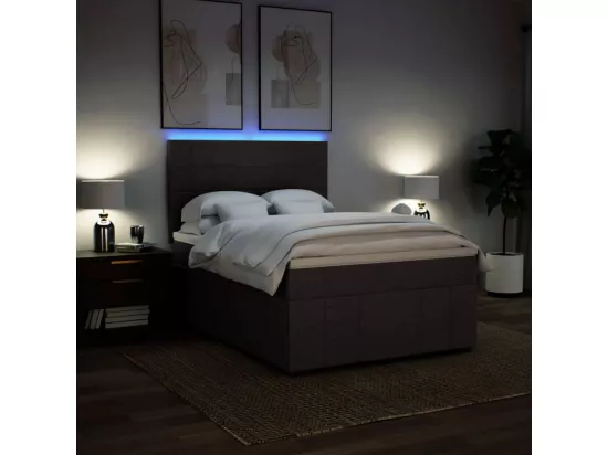 Sommier à lattes de lit avec matelas Marron foncé 140x190 cm